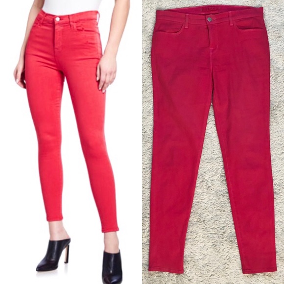 J Brand Denim - J BRAND Hewson Mid Rise Shock Pink Skinny Jeans